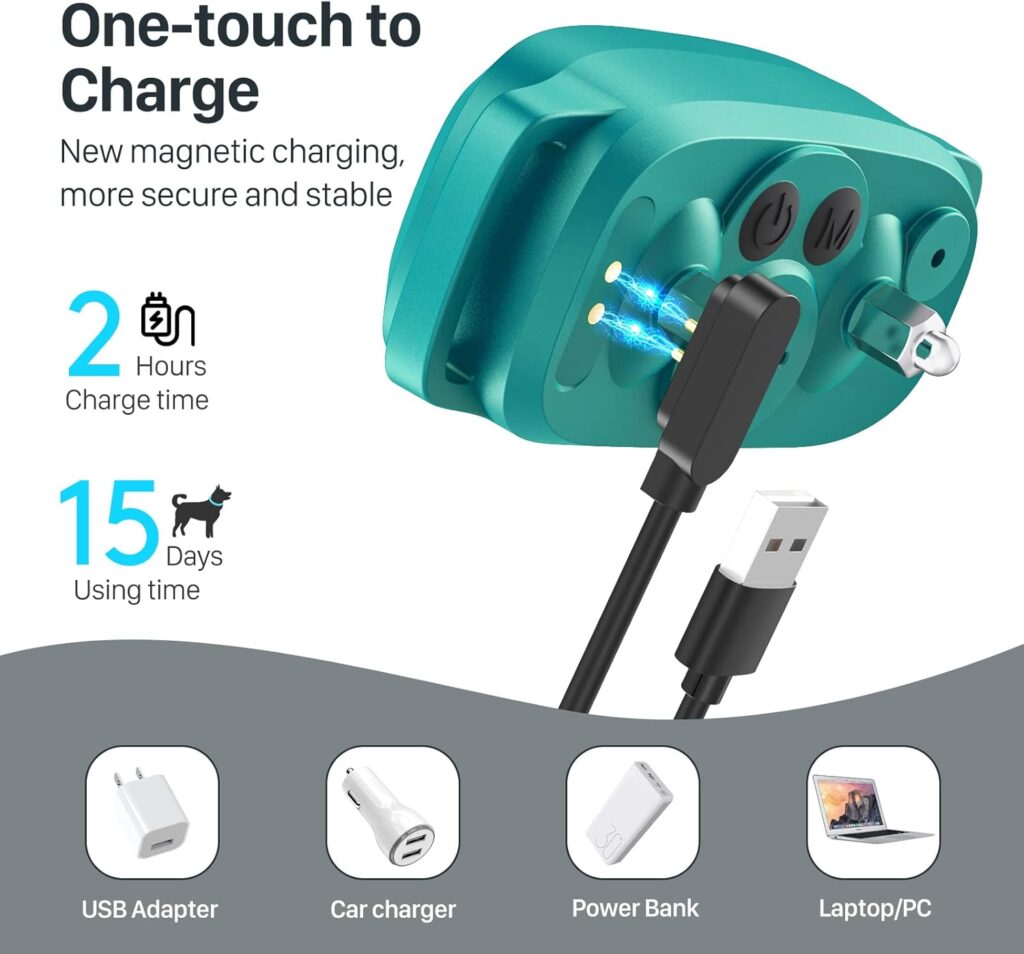 Dog Bark Collar for Large Medium Small Dogs, Rechargeable Smart Bark Collar, Anti Barking Training Collar with 5 Adjustable Sensitivity Beep Vibration (Black)